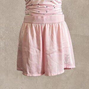 Y2K Vintage Juicy Couture Pink Rhinestone Satin Shorts